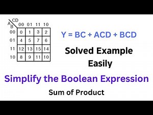 Simplify Sum of Product (SOP) form - Karnaugh Map(K-Map) Solved Example