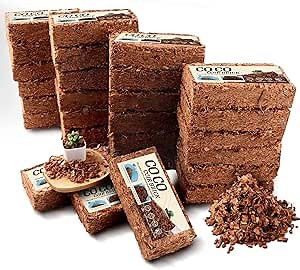 Coco Husk -27PACK Organic Coconut Husk Chips with Low EC & PH Balanced, High Expansion Coconut Substrate Coco Husk Mulch for Garden Flowers, Planting, Reptile