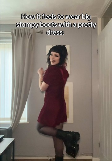 Big Stompy Boots Enhance Pretty Dresses