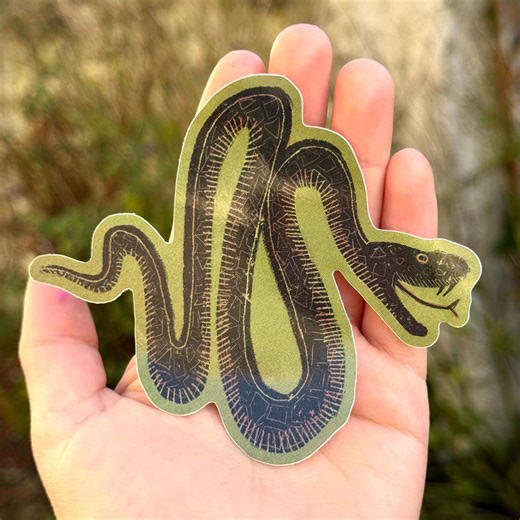 Snake Sticker, Medieval Woodcut Serpent Sticker - Etsy
