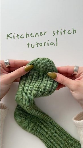 Kitchener stitch tutorial🌿 stitches#knit #knitting #knitsocks