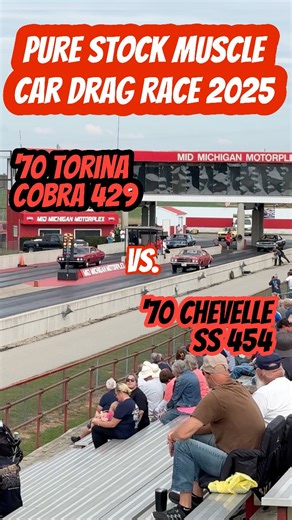 ‘70 Torino Cobra 429 vs. ‘70 Chevelle SS 454 Pure Stock Muscle Car Drag Race 2025 PSMCDR | Ian Ashton