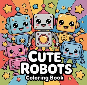 Cute Robots Coloring Book, 15 Kawaii Robot Pages for Kids, Fun Robot Activity Printable for Boys and Girls - Etsy