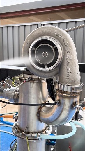 Water injection testing on my turbocharger based jet engine 💥 #engineering #turbo #turbojet