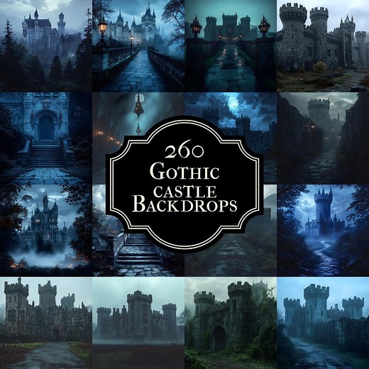 260 Gothic Castle Digital Backdrops | Dark Fantasy Photoshop Overlays & Fine Art Textures | Medieval Photo Backgrounds - Castle Backdrop - Etsy