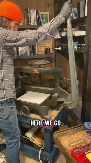 First official cut of letterpress paper on my Challenge Paper Cutter. #letterpress #fldwtrs #cutter