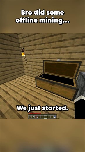 Bro did a little offline mining...😭 #minecraft #shorts