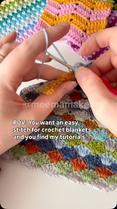 Meema Makes | Crochet Patterns & Tutorials on Instagram: "Another beautiful crochet stitch that’s beginner friendly and perfect for blankets 😍😍 The full tutorial is available on the Meema Makes YouTube channel. #crochetstitch #crochettutorial #crochetblankets #crochetforinstagram"