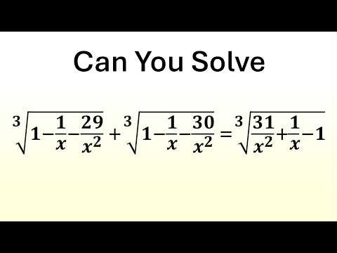 An Amazing Algebraic Equation | Can You Crack This?