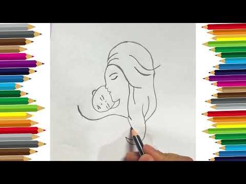 "How to Draw a Mother and Baby 👩‍👶💖 | Easy Drawing for Kids"