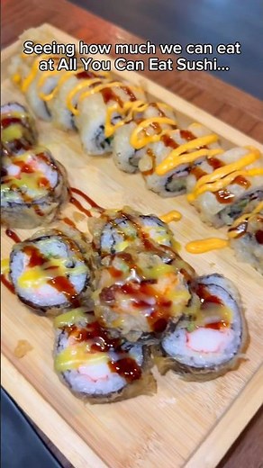 Seeing how much we can eat at all you can eat sushi buffet… #food #eating #mukbang #sushi #buffet