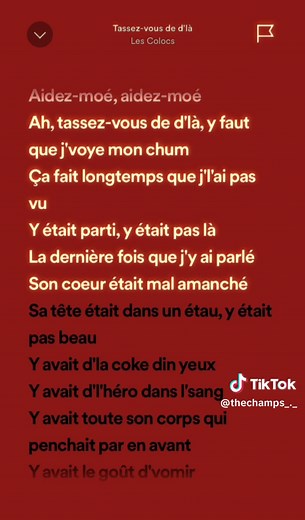 Tassez-vous de d’là paroles – Les Colocs (chanson québécoise)