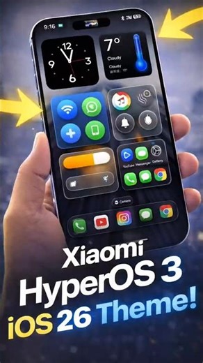 ✨ Real ios 26 theme for xiaomi devices with HyperOS 3 control center support✅#ios26 #apple #xiaomi