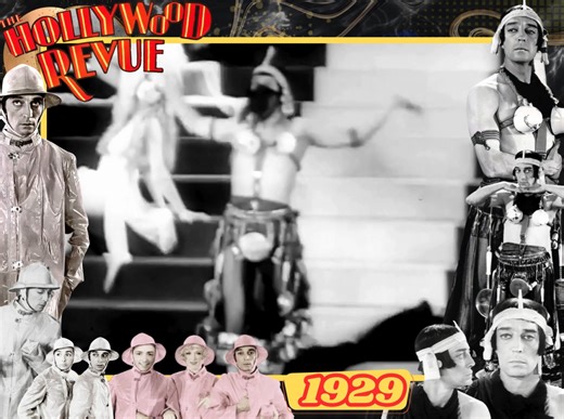 This Day in Buster… November 23, 1929 “The Hollywood Revue of 1929” is released nationally by MGM. Buster Keaton is released from a clam shell, playing Neptune’s lovely daughter…The movie featured the song, ’Singin’ in the Rain’ for the very first time, predating the musical of the same title by 23 years. It was sung by the entire cast…bar one 😉 | Buster Keaton