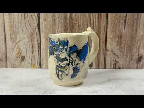 Drawing Batman Onto A Mug [Time Lapse Art]