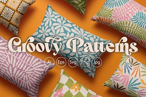 50 Groovy Retro Seamless Patterns, a Pattern Graphic by AnnArt