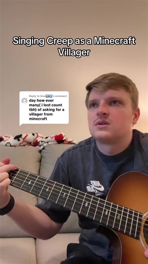 Replying to @blue7️⃣0️⃣ hhrmmm #minecraft #villager #radiohead #guitar | Villager Minecraft