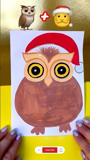 ✨So Satisfying 🦉+🎅🏼=⁉️✨ #shortsart #drawing #shorts