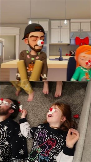 Adley turns into RED NOSED REiNDEER!! our family tradition!