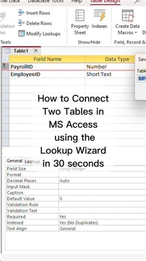 How To Connect Tables in Microsoft Access via Lookup Wizard #msaccess #database #howto