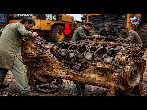 Completely Destroyed Caterpillar Engine Rebuilt by Pakistani Mechanic 😱 | Full Restoration