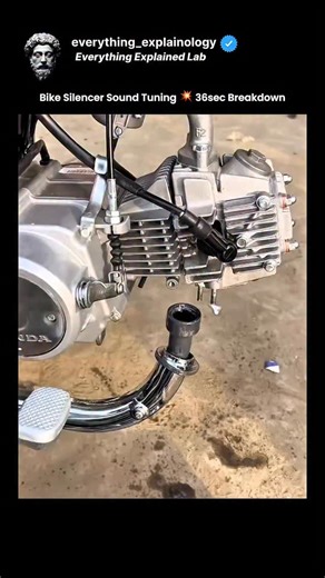 Everything Explained Lab on Instagram: "The post features a 50-second clip capturing a mechanic modifying a bike silencer to change exhaust sound output. Shared by @ustad.adeel.extra on TikTok, the process involves adjusting exhaust flow to create a louder and deeper tone, drawing 10.4 million views."