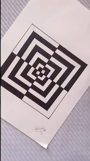 How to draw Geometric Optical illusion 3d art || 3d trick art #3d #art #naans #drawing