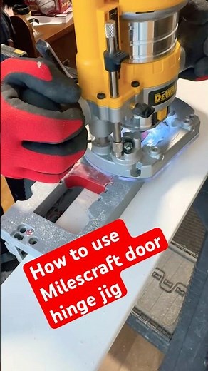 How to router a door hinge on the frame using Milescraft hinge jig ‪@milescraft‬ #door#milescraft#diy