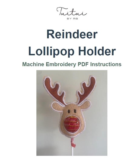 Reindeer Lollipop Holder Machine Embroidery Pattern: Christmas Treat (PDF Digital Download) - 5x7 - Etsy Australia