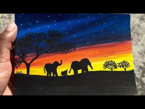 How To Paint Wildlife Scenery | Easy | Step By Step Tutorial | Painting | 