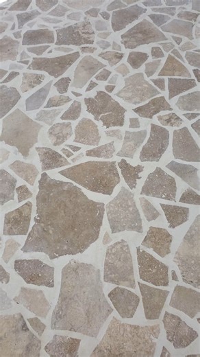 Sarahli Wilcox on Instagram: "Crazy Paving Tutorial ~ We went from a cracked, stained concrete slab under our gazebo to this natural stone masterpiece✨️ To get started on your patio deck dreams, when in doubt & on a budget, source on Offerup or FB marketplace. It can be really cost-effective! In total, I spent under $400 for this 144 sqft. space, probably less knowing now that I would sell the rest of the tiles. If you’re curious about where to SHOP or find similar materials, comment "crazy pave
