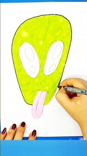 How to draw a cute alien #video #drawing #tinyartist