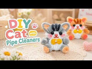 🐱 How to Make a Cute Cat with Pipe Cleaners | Cute Animal Craft