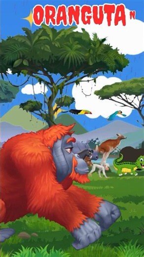 Jungle Animal Sounds Song🌴 Orangutan, Chameleon, Crocodile & Hornbill🦧 Learn Jungle Animals for Kids