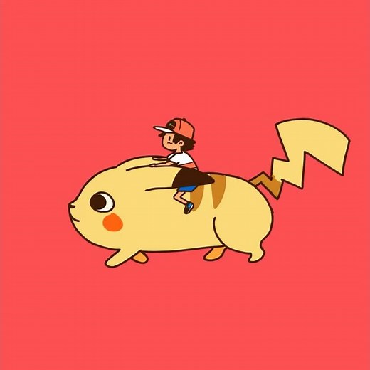 Pokemon: Ash Ketchum Riding a BEEG Pikachu [Animation]