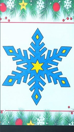Christmas Snowflake Art ✨Creative Drawing Ideas Tutorial