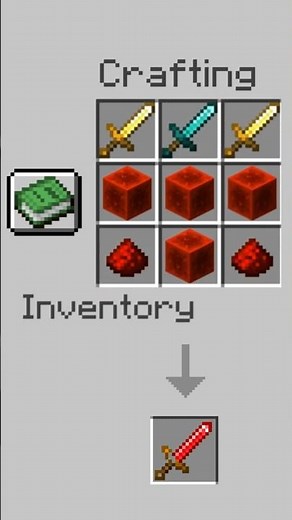 Crafting the REDSTONE SWORD in Minecraft! ❤️⚡#minecraft