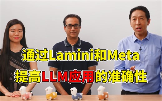 【AI大模型应用】吴恩达大佬手把手带你通过Lamini和Meta提高LLM应用的准确性，更适合中国宝宝体质，全程干货无废话，学完成为AGI大佬！（附课件 代码）