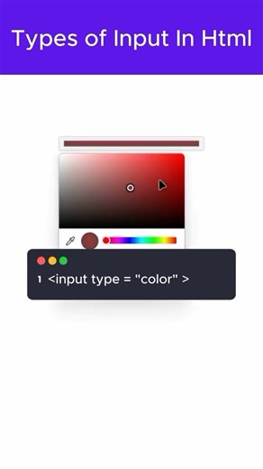 Types of Input In Html #shortvideo #coding #htmlcss #shorts #short #viralvideo