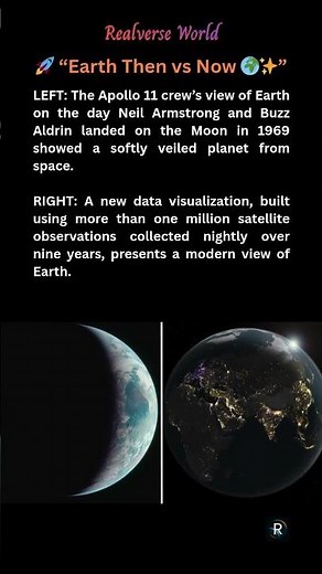Earth Then vs Now 🌍✨ #space #universe #earthfromspace #earth