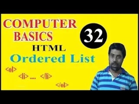 #COM032, HTML, Ordered Lists, ol tag, li tag, ul tag, #ComputerBasics32,