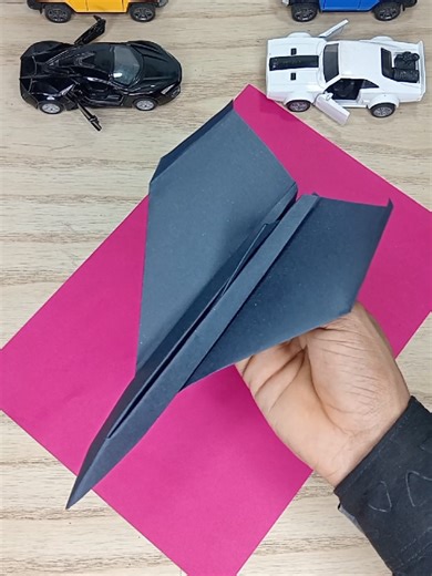 Amazing Black Paper Airplane: Easy Origami Jet Plane