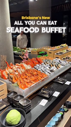 Christian & Akita on Instagram: "Brisbane’s NEW All-You-Can-Eat Seafood Buffet! 🦞 @tenyajapaneserestaurant This place is a buffet lover’s DREAM! Enjoy unlimited seafood, sushi, a variety of hot foods, and a amazing desserts station. There’s something for everyone here! Situated overlooking the Brisbane River, it creates the perfect scenery to enjoy your buffet feast. The seafood options are abundant, featuring Moreton Bay bugs, crabs, oysters, prawns, mussels, and a variety of sashimi. A