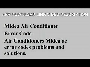 Midea Air Conditioner Error Code Update By All ERROR CODE