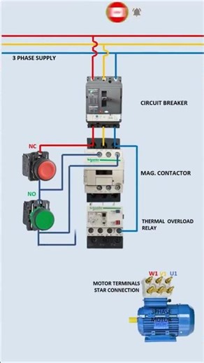 Direct On Line 3 Phase Motor Starter With Thermal Overload Protection #voltagecontrol #electrical
