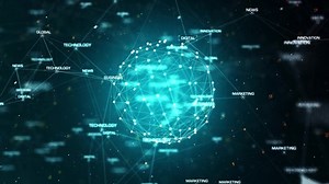 4K Futuristic global connections around the world map (loopable)