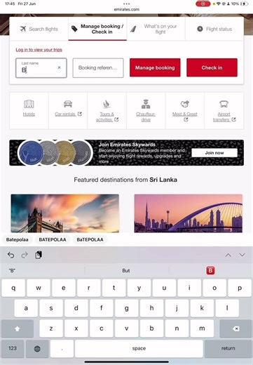 Online check in Emirates airline short video