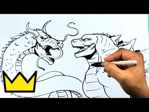 How to Draw GODZILLA vs DRAGON
