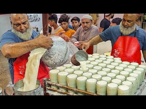 Legendary Mawa Rabdi Lassi 🔥 Old Chacha Making 100+ Rabri Lassi | Super Fast Lassi Makers