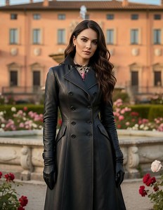 Gothic Steampunk Black Leather Trench Coat for Women - Vintage Vampire Cosplay Costume - Etsy
